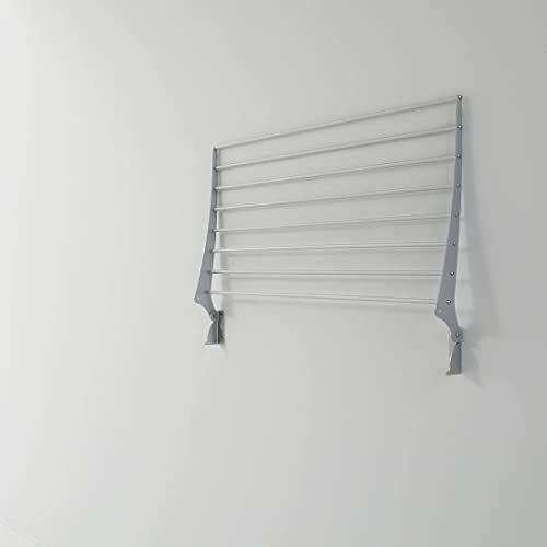 foxydry Fold, Wall-Mounted Clothes Drying Rack, Vertical Folding Indoor Outdoor Clothes line in Aluminium Steel (80 cm)