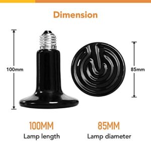 Simple Deluxe 150W Reptile Ceramic Heat Bulb with 8.5 Inch Clamp Lamp and Digital Thermostat Controller Combo Set for Incubating Chicken & Amphibian Pet