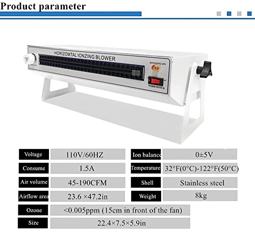 YUCHENGTECH Ionizing Air Blower Anti Static Ionizer ESD Ionizer Anti-Static Fan Static Eliminator Lengthened (110V)