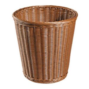 besportble ornament container household trash can, plastic wastebasket flowerpot woven open garbage container wastebasket retro waste bin (imitated rattan style) hand-woven rubbish container