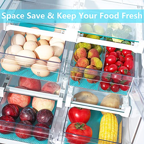 Refrigerator Organizer Bins with Handle - Farochy 2PCS Pull-out Fridge Drawer Organizer Refrigerator Storage Box Refrigerator Egg Drawer