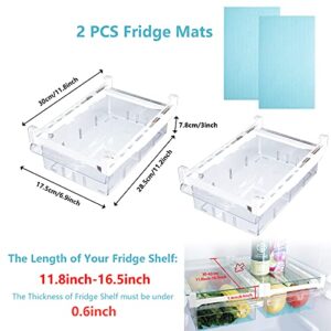 Refrigerator Organizer Bins with Handle - Farochy 2PCS Pull-out Fridge Drawer Organizer Refrigerator Storage Box Refrigerator Egg Drawer