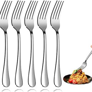Forks,Dinner Forks, Set of 5 Top Food Grade Stainless Steel Silverware Forks, Table Forks, Flatware Forks,8 Inches, Mirror Finish & Dishwasher Safe, New Apartment Essentials Cutlery Set