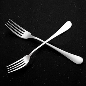 Forks,Dinner Forks, Set of 5 Top Food Grade Stainless Steel Silverware Forks, Table Forks, Flatware Forks,8 Inches, Mirror Finish & Dishwasher Safe, New Apartment Essentials Cutlery Set