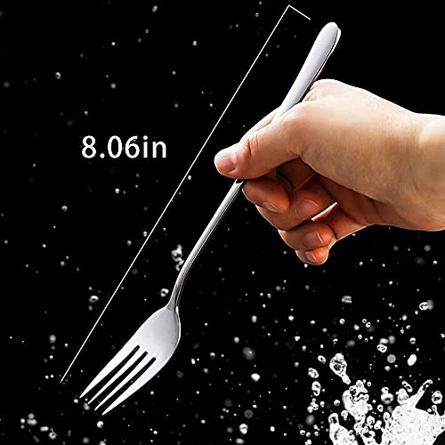 Forks,Dinner Forks, Set of 5 Top Food Grade Stainless Steel Silverware Forks, Table Forks, Flatware Forks,8 Inches, Mirror Finish & Dishwasher Safe, New Apartment Essentials Cutlery Set