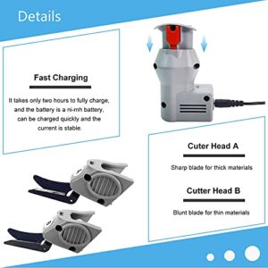 WBT-1 Electric Scissors for Cutting Fabric Cordless Electric Fabric Scissors Cloth Cutter with 2 Blades (1 Battery)