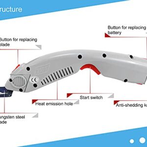 WBT-1 Electric Scissors for Cutting Fabric Cordless Electric Fabric Scissors Cloth Cutter with 2 Blades (1 Battery)