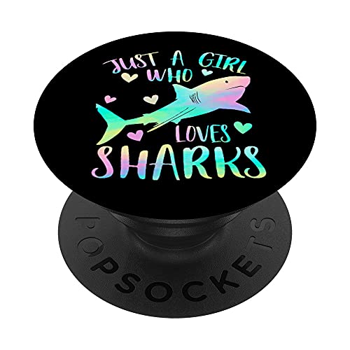 Just a Girl Who Loves Sharks Cute Shark Lover Girls Themed PopSockets Swappable PopGrip