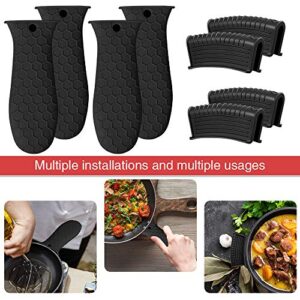 8 Pack Cast Iron Handle Cover, Silicone Hot Handle Holder, Assist Handle Holder, Non-Slip Pot Holder Sleeve, Pot Handle Covers Heat Resistant Potholder Cookware Silicone Cast Iron Handle Cover