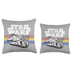 Star Wars Millennium Falcon Grey Retro Stripes 77 Throw Pillow