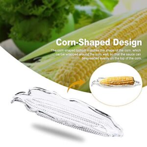 4 Pieces Corn Trays Sets Plastic Corn Dishes Service Tray Transparent Cob Dinnerware Corn Cob Holders for Butter Corn