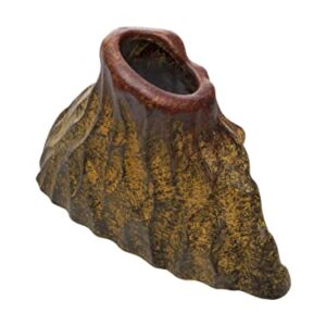 Plecoceramics Aqaurium Volcano Ceramic Decoration, Hideout Log Ornament Hiding Place for Plecos Cichlids Betta Fish