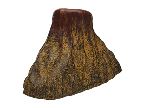 Plecoceramics Aqaurium Volcano Ceramic Decoration, Hideout Log Ornament Hiding Place for Plecos Cichlids Betta Fish