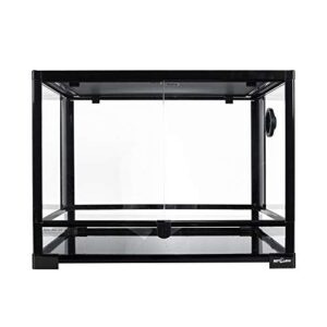 REPTI ZOO Large 34 Gallon Reptile Glass Terrarium Tank,Front Opening Door 24" x 18" x 18" Double Hinge Door with Screen Ventilation Reptile Terrarium (Backgrounds not Include)