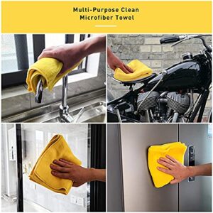 ECOREPUBLIC Extra Thick Microfiber Cleaning Cloth, 2 Pack, 16''x16'', Car Drying Towel for Cars Wash,Glass, Window, Microfiber Towels for Household, Ultra-Soft Plush Yellow