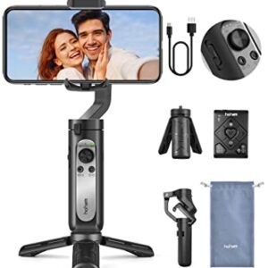 hohem iSteady X2 Gimbal Stabilizer for Smartphone, 3-Axis Phone Gimbal with Remote Control, Foldable and Portable Stabilizer for iPhone & Android, Phone Stabilizer for Video Recording YouTube TikTok