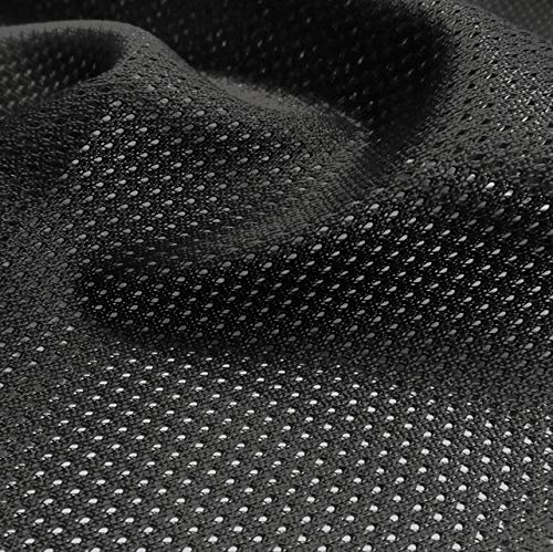 Pico Textiles 1 Yard - Black Polyester Micro Mesh Jersey Fabric - Sold by The Yard - Variety of Colors - Durable Athletic Mesh Fabric, Ideal for Sewing Soccer and Basketball Jerseys Uniforms