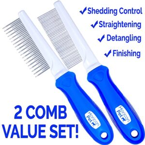 Horicon Pet Detangling and Grooming Dog Comb Set for Dogs, Cats, Small Animals