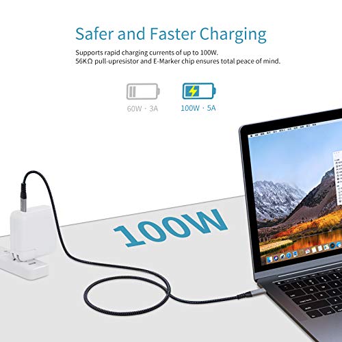 Short USB C to USB C Cable Up to 10Gbps Data Transfer - 1FT,LDLrui USB C 3.1 Gen 2 Cable Supports 100W Charging 4K Video Output Monitor, for MacBook Pro, Galaxy S21, iPad Pro, Samsung T7 SSD, and More