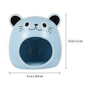 balacoo Hamster Hideout Ceramic Pet House Ceramic Cartoon Bear Shape Hamster Hideout Critter Bath House Cave Summer Cooling House for Chinchilla Mini Hut Small Animal Hideout Cave Accessories