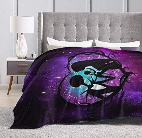 Vanson Nightmare Before Christmas Blanket Valentine's Lovers Decor Luxury Royal Plush Blanket, Soft Blanket Throw 80x60 inch, Purple