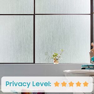 Viseeko Privacy Window Film: Frosted Glass Window Film Non-Adhesive Static Cling Window Film Sun Blocking Removable Room Decor for Bathroom Home Office (Silver Silk, 23.6 x 78.7 inches)