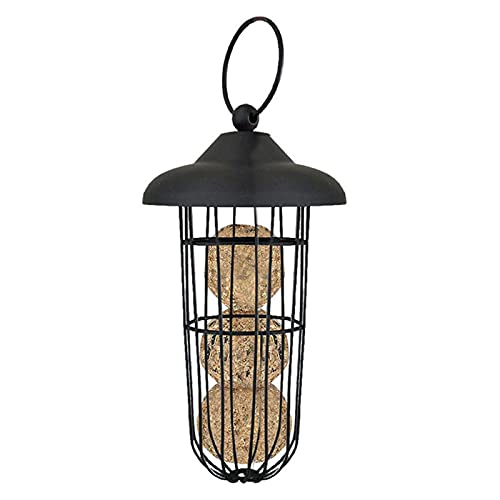 Haokaini Outdoor Bird Feeder, Wild Bird Feeder Tube Metal Mesh Hanging Fat Ball Holder Bird Feed Dispenser for Garden Backyard Outside