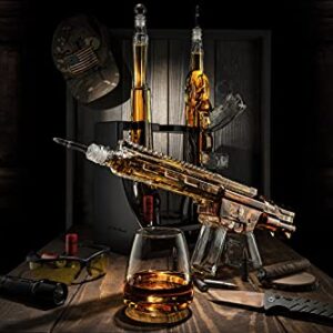 3 Gun Whiskey Decanters Set AR15, AK47, & Rifle Gun Decanter Set 1000ml by The Wine Savant - Veteran Gifts, Home Bar, Gun Lover Gifts, Tik Tok Gun Decanter, Military Gifts