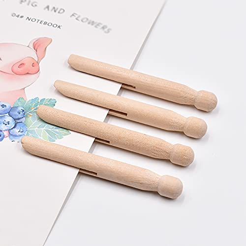 UUYYEO 12 Pcs Round Clothespins Wooden Doll Peg Pins Unfinished Blank DIY Decoration