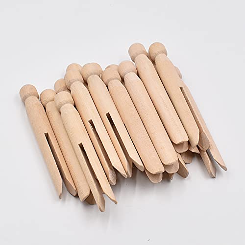 UUYYEO 12 Pcs Round Clothespins Wooden Doll Peg Pins Unfinished Blank DIY Decoration