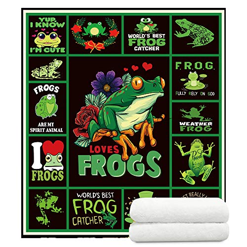 Treeswift Frog Fleece Blanket Soft and Cozy Throw Blanket for Kids and Adults Luxurious Frog Blankets Frog Gifts for Frog Lovers