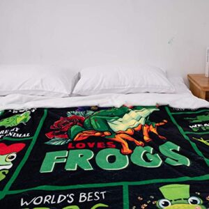 Treeswift Frog Fleece Blanket Soft and Cozy Throw Blanket for Kids and Adults Luxurious Frog Blankets Frog Gifts for Frog Lovers
