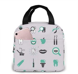dentist_dental hygienistss portable lunch bag for women and teen girls insulated lunch box for work school travel
