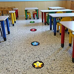 SICOHOME Number Spot Markers and Labels,4" Line Up Spots Classroom Floor,36pcs Sitting Classroom Floor Mark Spots for Preschool, Kindergarten,Elementary Teachers Kids Educate