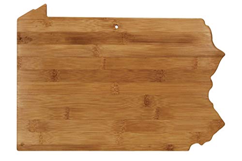 Pennsylvania Cutting Board State Shaped Bamboo Wood Serving Platter Tray