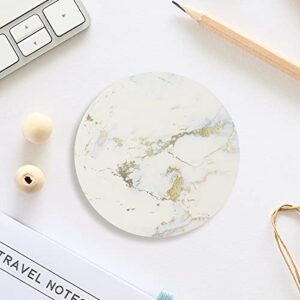 KUFUNG Coasters for Drinks, Absorbent Ceramic Stone Coaster Set, Cork Base, Marble Surface Pattern, Cups Place Mats for Home Decor, Set of 2(Light Blue-A)