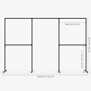 pamo freestanding clothes rail in industrial loft design - LAS III - wardrobe for walk-in closet wall I bedroom clothes rack made of black sturdy tubes