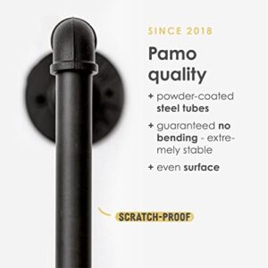 pamo freestanding clothes rail in industrial loft design - LAS III - wardrobe for walk-in closet wall I bedroom clothes rack made of black sturdy tubes