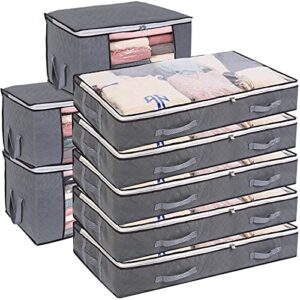 vieshful 5 pack 90l clothes storage bags and 5 pack 75l underbed containers，large capacity clothing organizers for bedding blanket comforter quilt