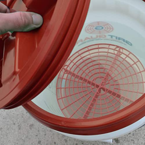 Grit Guard 5 Gallon Washing System with Dolly, Including Grit Guard, 5 Gallon Bucket, Bucket Dolly, and Gamma Seal Lid (Red)