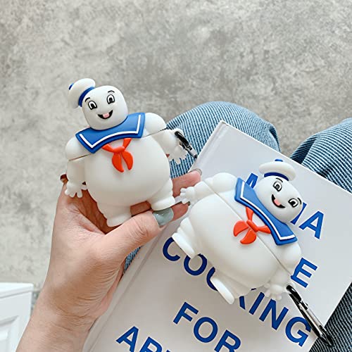VARWANEO Case for Airpods 1&2, Soft PVC 3D Cute Funny Fun Cartoon Ghost Busters Design Kawaii Airpods Cover Case with Keychain, Cool for Kids Teens