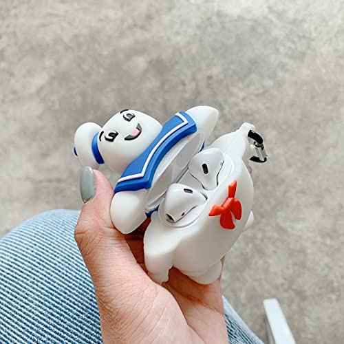 VARWANEO Case for Airpods 1&2, Soft PVC 3D Cute Funny Fun Cartoon Ghost Busters Design Kawaii Airpods Cover Case with Keychain, Cool for Kids Teens