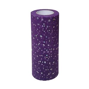 levylisa Glitter Purple Sequin Shimmer Tulle Roll 6"x 25 Yard- Purple Tulle Spool-Tulle Fabric-Tutu Tulle-Purple Wedding Tulle