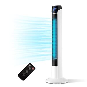 MEPTY Tower Fan with Remote, 36'' Oscillating Bladeless Fan, Quiet Cooling Fan with 15H Timer,3 Speeds,3 Modes,Standing Floor Fan, Tower Fan for Bedroom Office Living Room