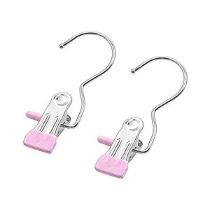 dkko boot hanger/holder/clips for closet, laundry hooks with clips, clothes clips for hanging jeans, hats, tall boots, towels,home travel,8pack pink