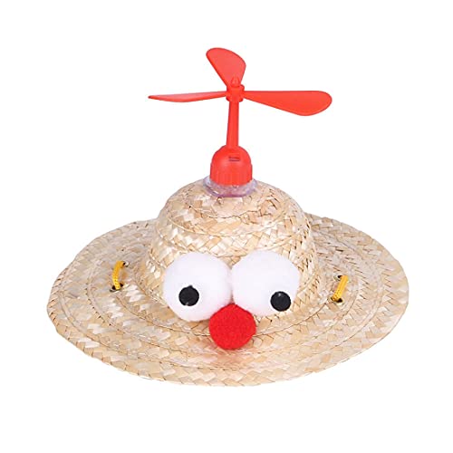 Pet Mini Dog Hat Dog Straw Hat Cat Hat Sombrero Woven Cat Hat Dog Sun Cap Cat Sunhat Puppy Cap Small Windmill Hat Outdoor Sun Protection Hat for Photo Props