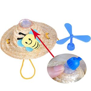 Pet Mini Dog Hat Dog Straw Hat Cat Hat Sombrero Woven Cat Hat Dog Sun Cap Cat Sunhat Puppy Cap Small Windmill Hat Outdoor Sun Protection Hat for Photo Props