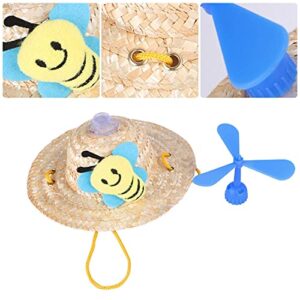 Pet Mini Dog Hat Dog Straw Hat Cat Hat Sombrero Woven Cat Hat Dog Sun Cap Cat Sunhat Puppy Cap Small Windmill Hat Outdoor Sun Protection Hat for Photo Props