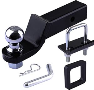 trailer hitch ball mount towing kit with stabilizer and silencer pad ball pin clip fits 2 inch drop receiver 6500lbs class iii