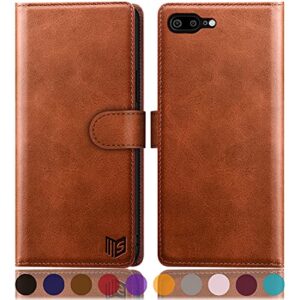 suanpot for iphone 7 plus/8 plus 5.5"(non iphone 7/8 4.7") with rfid blocking leather wallet case credit card holder,flip book phone case shockproof cover women men for apple 7 plus/8 plus case